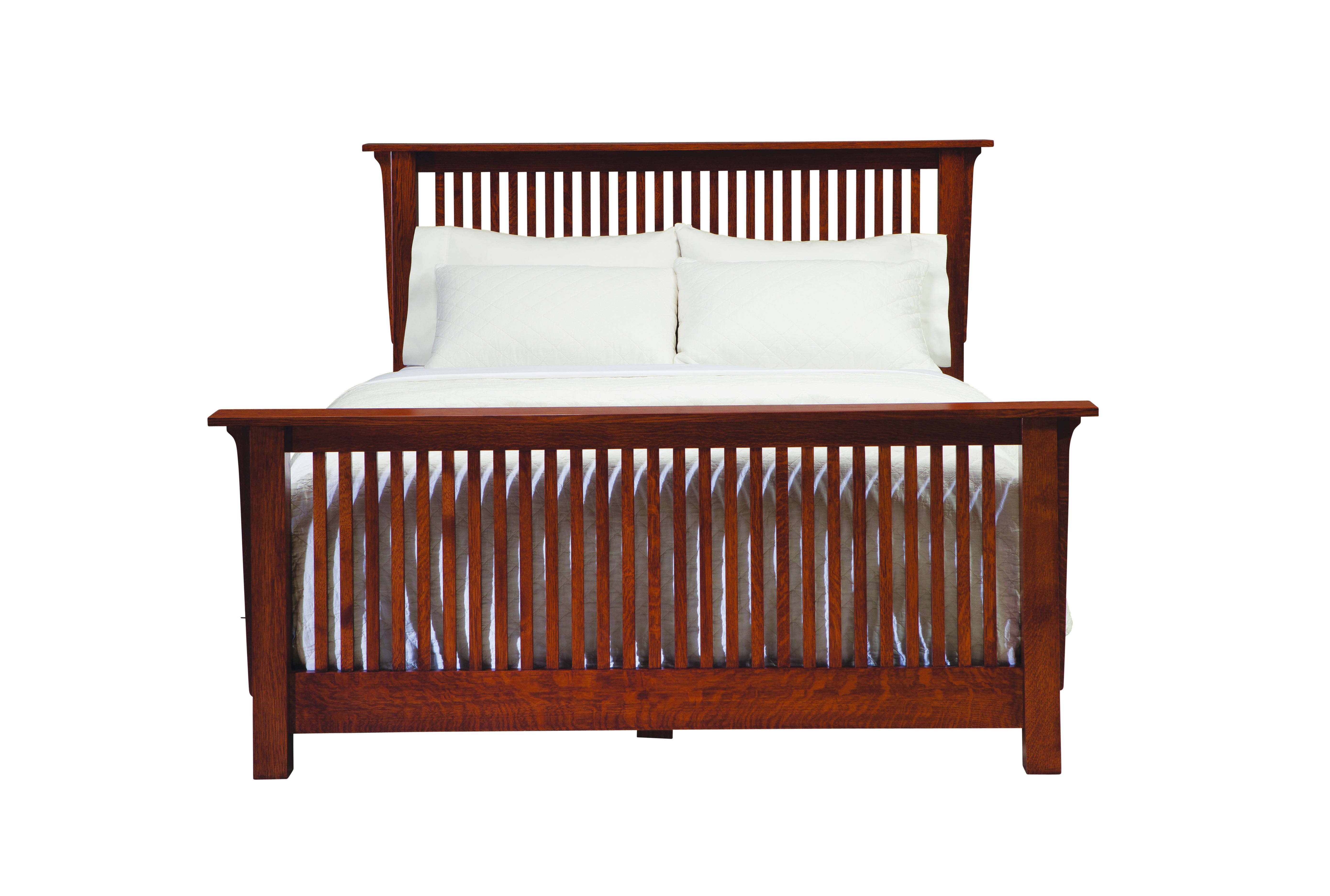 MAVIN American Craftsman Spindle Bed with High Footboard Furniture