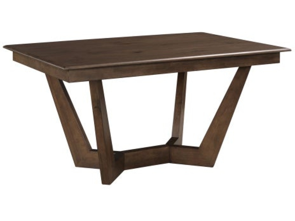 Kafe 60" Rectangular Trestle Table Pkg, Mocha