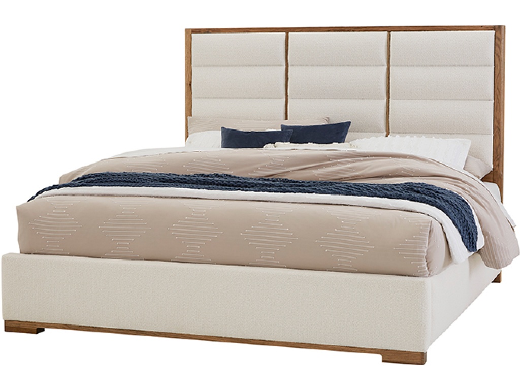 Erin'S Upholstered Bed - White Fabric
