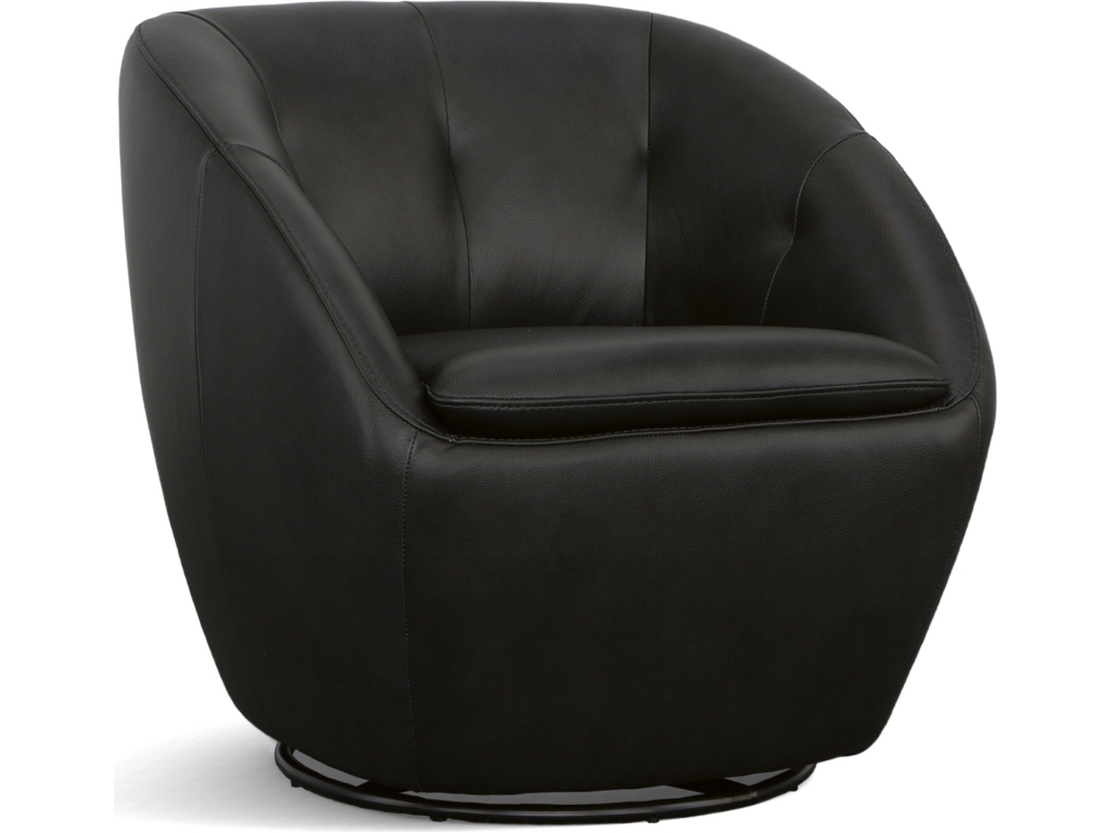 Wade Ebony Leather Swivel Chair