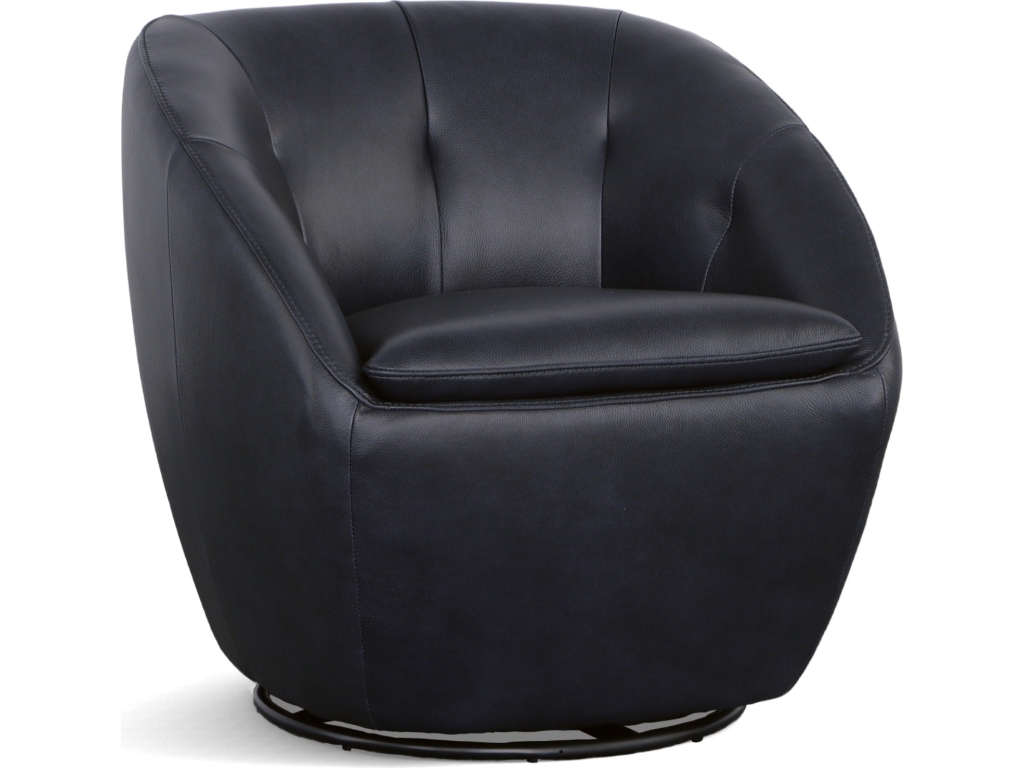 Wade Midnight Leather Swivel Chair